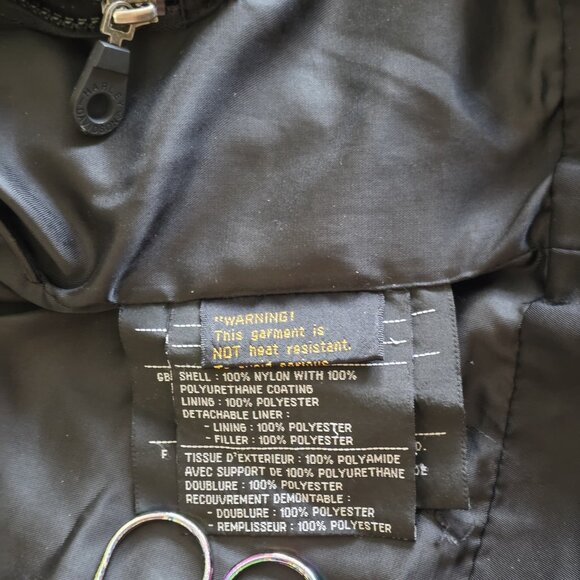 Vtg Harley Davidson Racing Jacket Mens L Black Quilted Detach Lining Pockets Zip - Picture 10 of 16